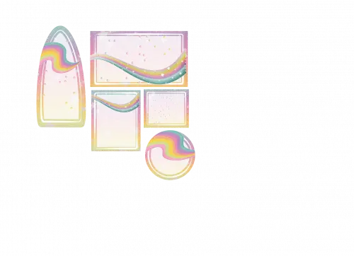 Arquivo de corte Etiqueta Escolar Arco Iris