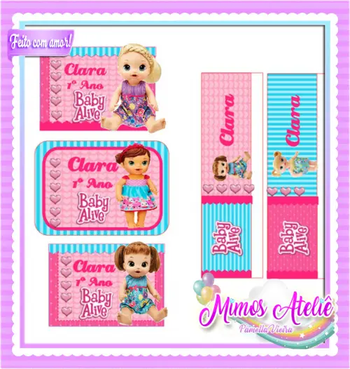 Arquivo de corte Etiqueta Escolar Baby Alive