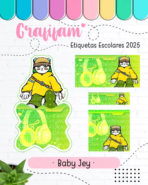 Arquivo de corte Etiqueta Escolar Baby jay