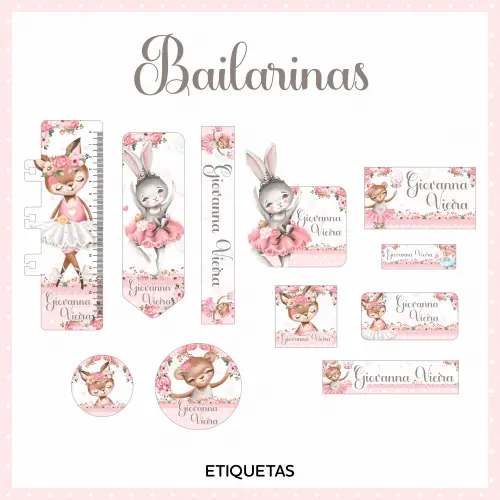 Arquivo de corte Etiqueta Escolar Bailarina