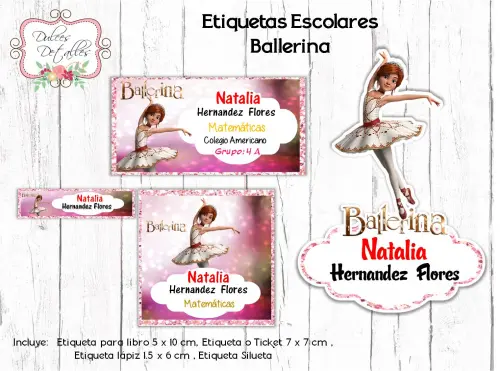 Arquivo de corte Etiqueta Escolar Bailarina
