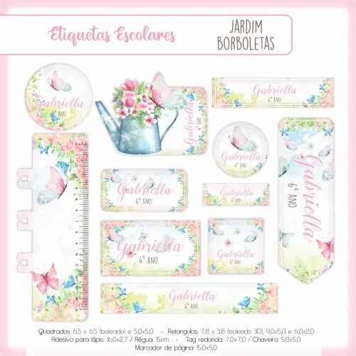 Arquivo de corte Etiqueta Escolar Borboleta