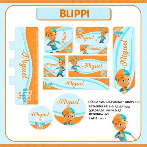 Arquivo de corte Etiqueta Escolar Blippi