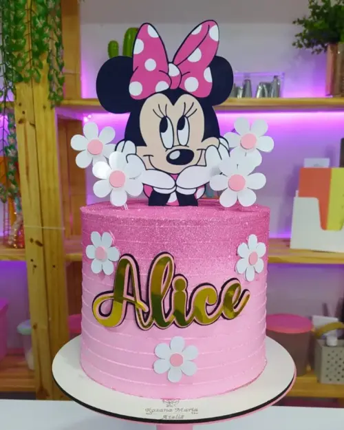 Topo de Bolo Minnie