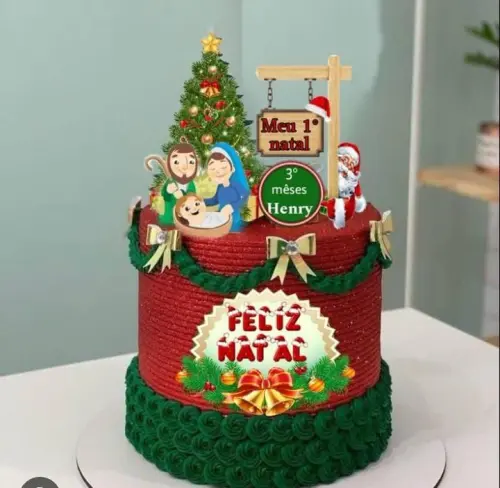 Arquivo de corte topo de bolo Natal