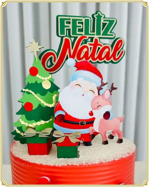 Arquivo de corte topo de bolo Natal