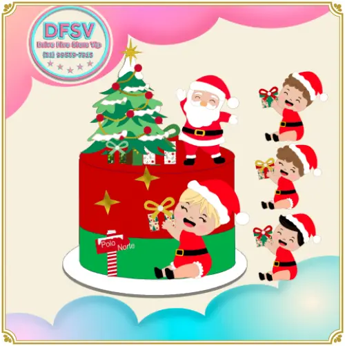 Arquivo de corte topo de bolo Natal