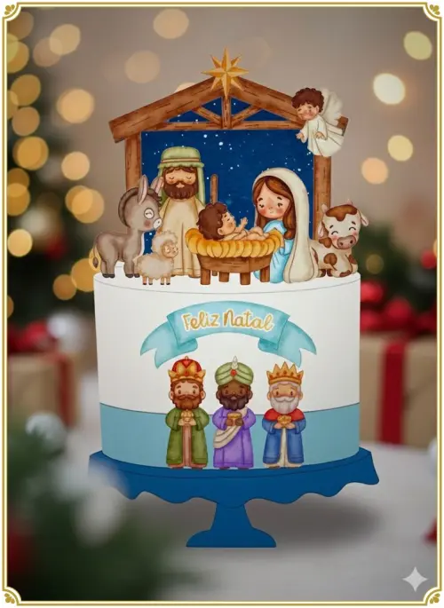 Arquivo de corte topo de bolo Natal