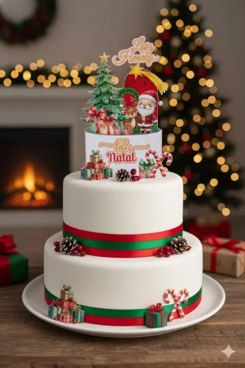 Arquivo de corte topo de bolo Natal