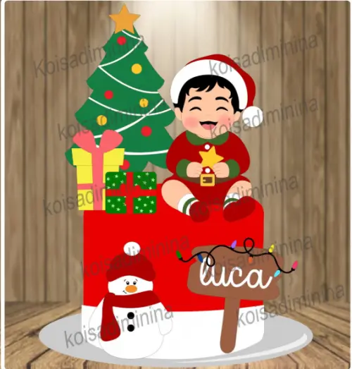 Arquivo de corte topo de bolo Natal