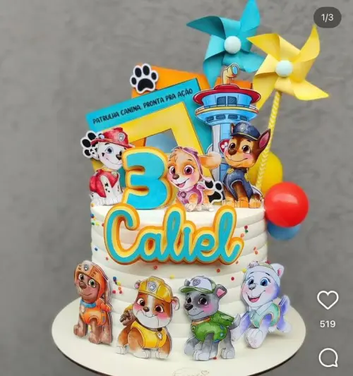 Topo de bolo Patrulha Canina