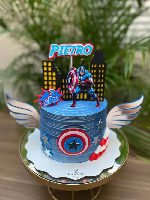 Arquivo de corte Topo de Bolo de Bolo Capitão America