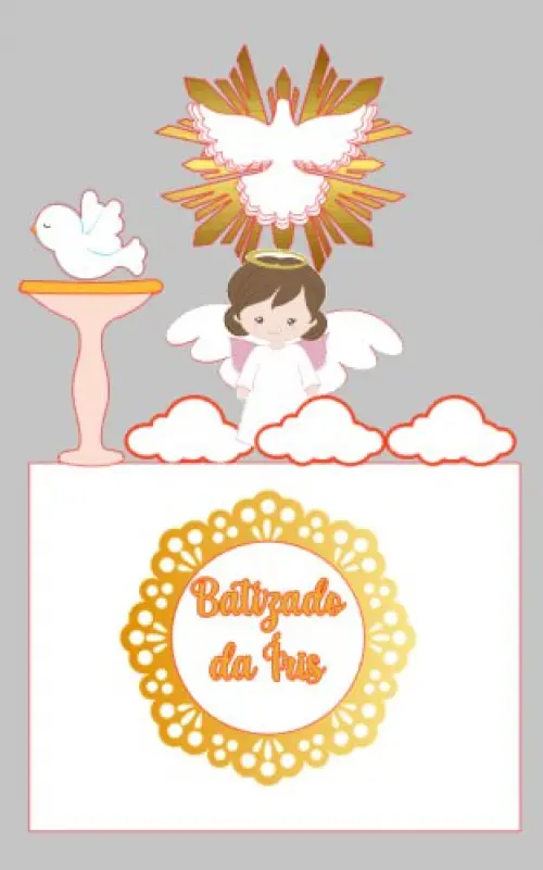 Arquivo de corte topo de bolo Batizado