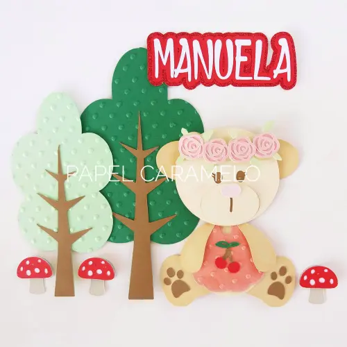 Arquivo de corte topo de bolo Ursinha