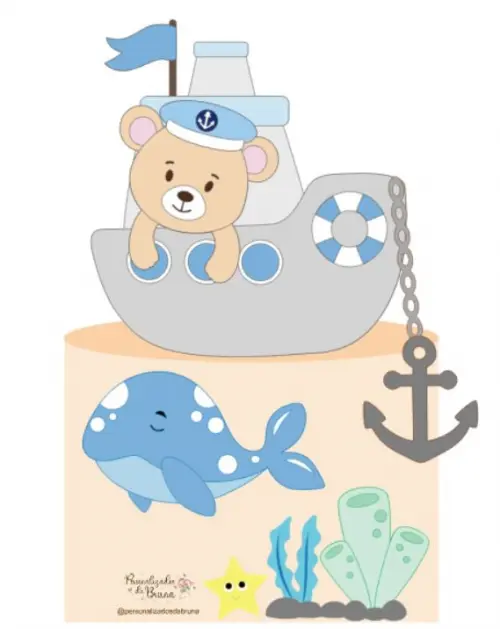 Arquivo de corte topo de bolo Ursinho