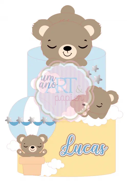 Arquivo de corte topo de bolo Ursinho