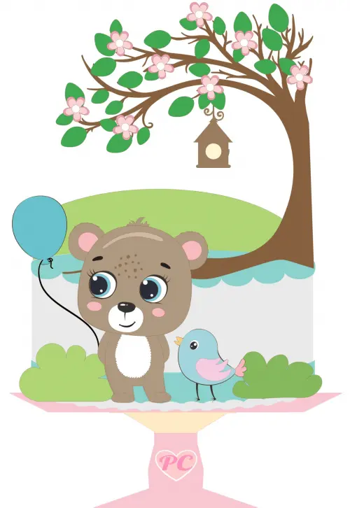 Arquivo de corte topo de bolo Ursinho