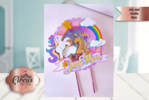 Arquivo de corte topo de bolo Unicórnio