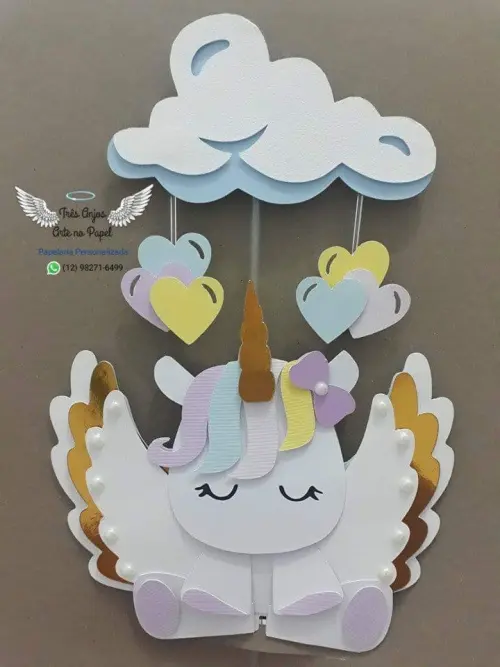 Arquivo de corte topo de bolo Unicórnio