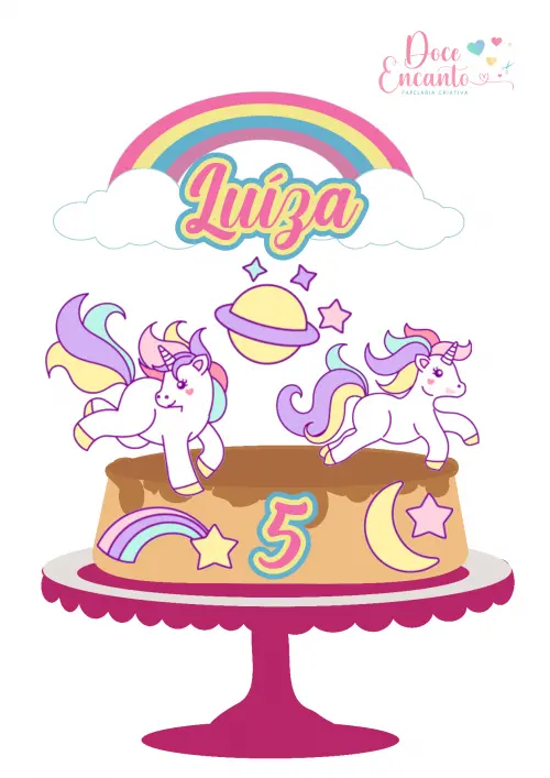 Arquivo de corte topo de bolo Unicórnio