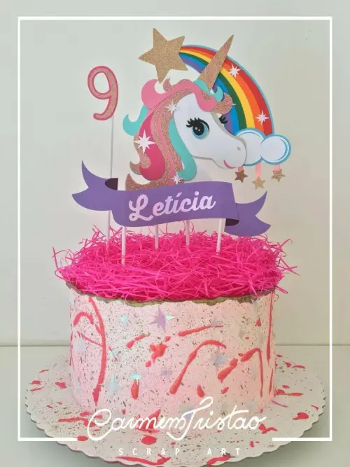 Arquivo de corte topo de bolo Unicórnio