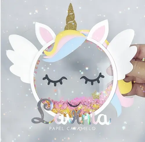 Arquivo de corte topo de bolo Unicórnio