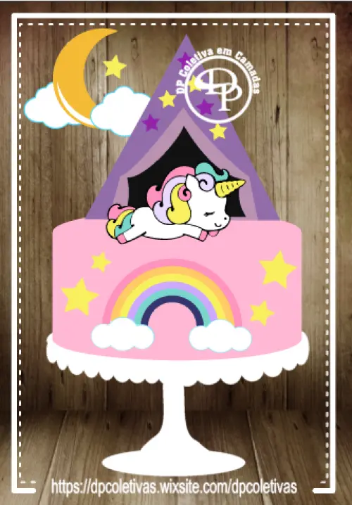 Arquivo de corte topo de bolo Unicórnio