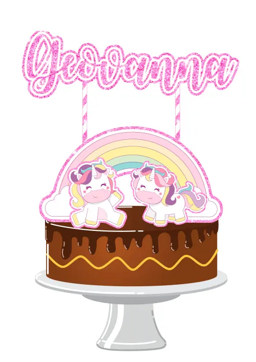 Arquivo de corte topo de bolo Unicórnio