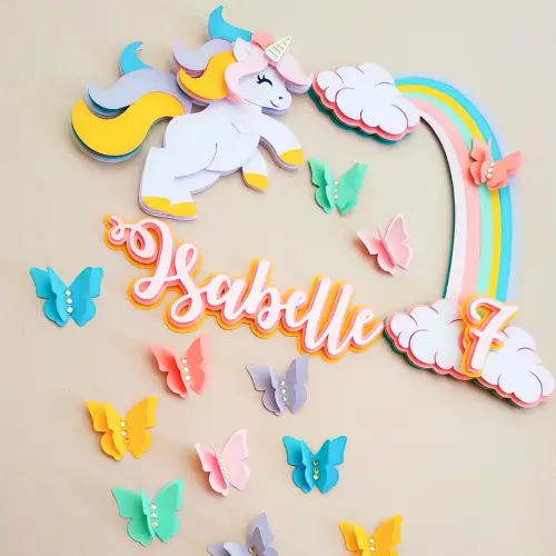 Arquivo de corte topo de bolo Unicórnio