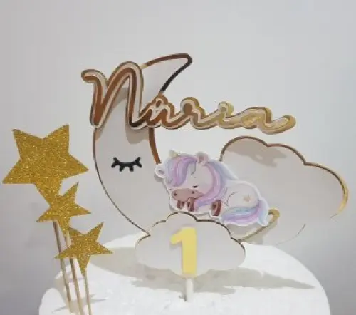 Arquivo de corte topo de bolo Unicórnio