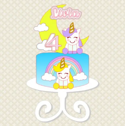 Arquivo de corte topo de bolo Unicórnio