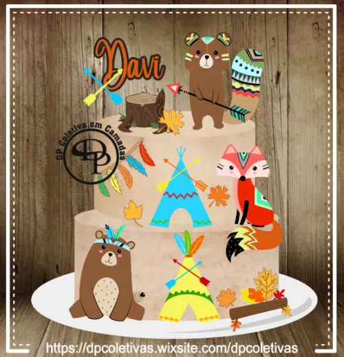 Arquivo de corte topo de bolo Animais