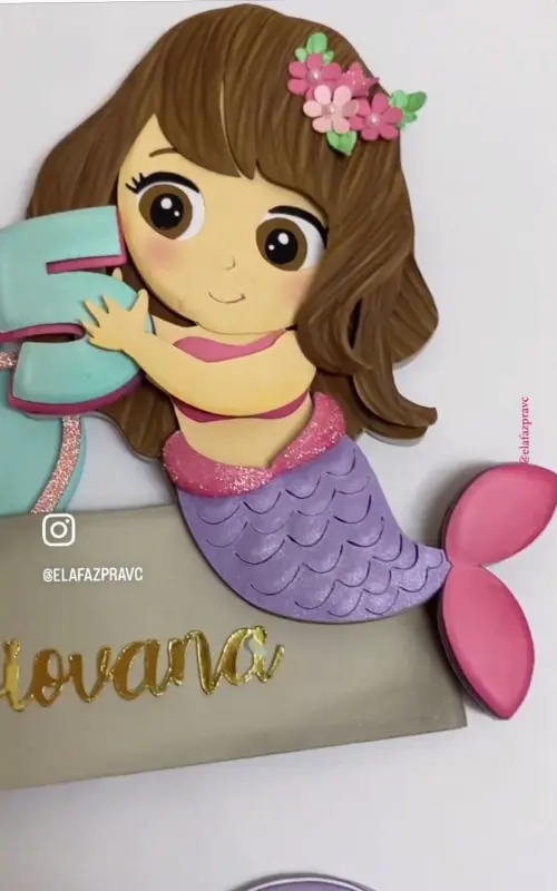 Arquivo de corte topo de bolo Sereia