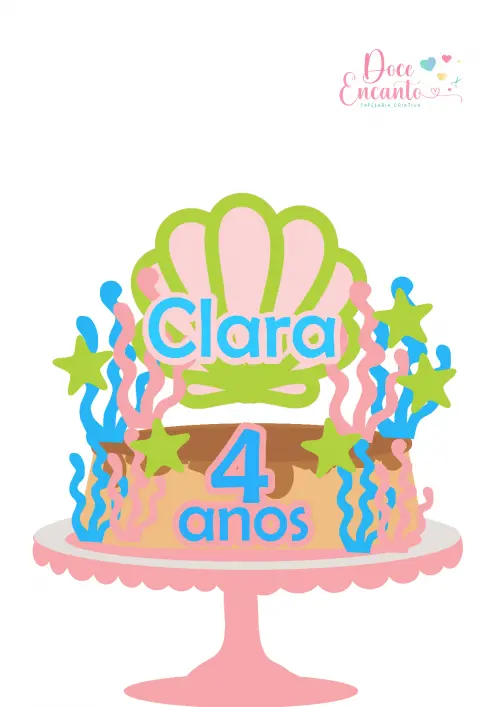 Arquivo de corte topo de bolo Sereia