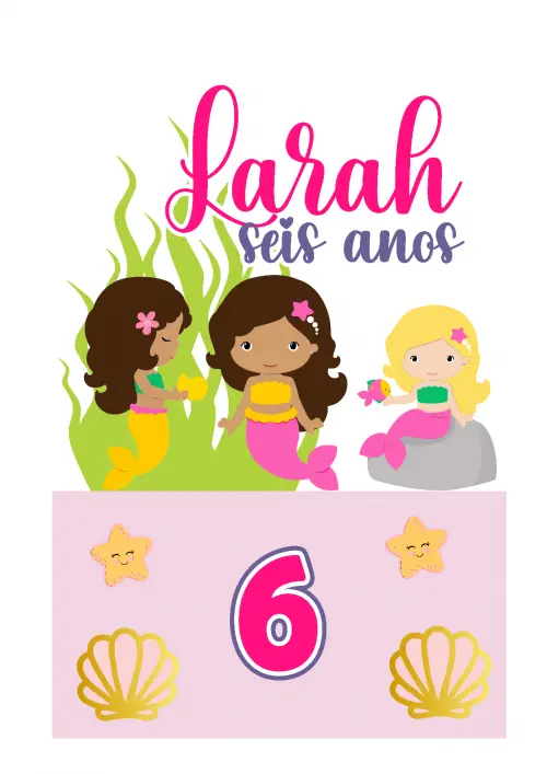 Arquivo de corte topo de bolo Sereia