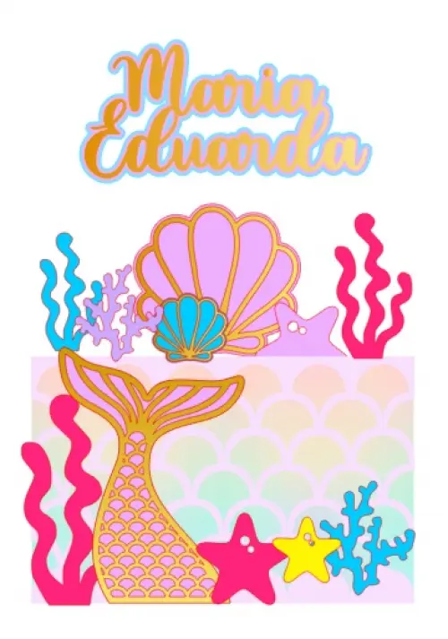 Arquivo de corte topo de bolo Sereia