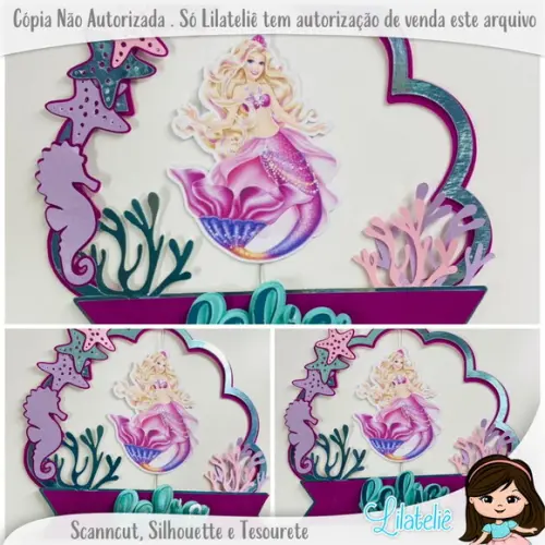 Arquivo de corte topo de bolo Sereia