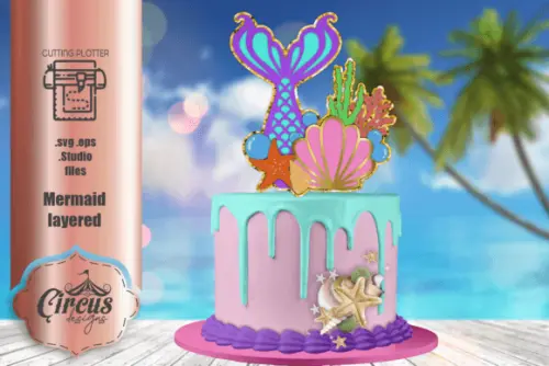Arquivo de corte topo de bolo Sereia