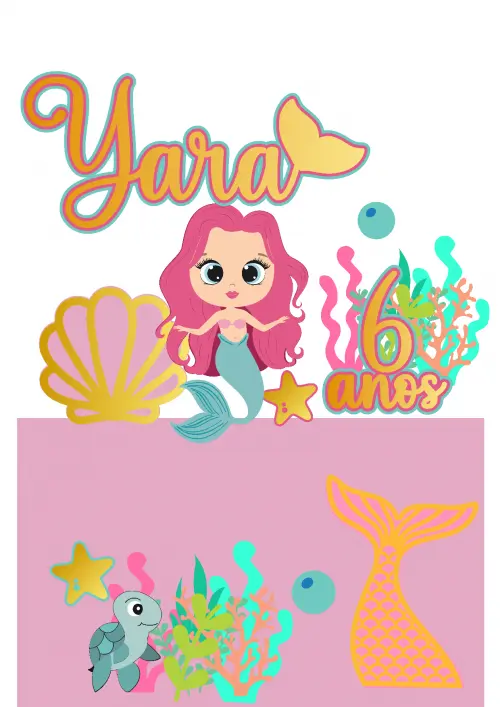 Arquivo de corte topo de bolo Sereia