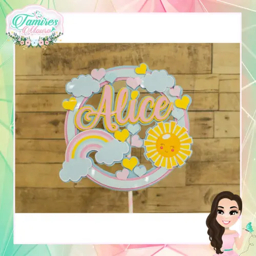 Arquivo de corte topo de bolo Sol Cute