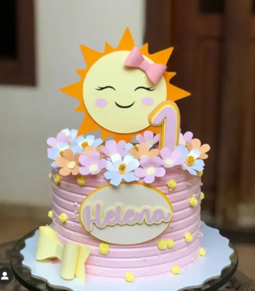 Arquivo de corte topo de bolo Sol Cute