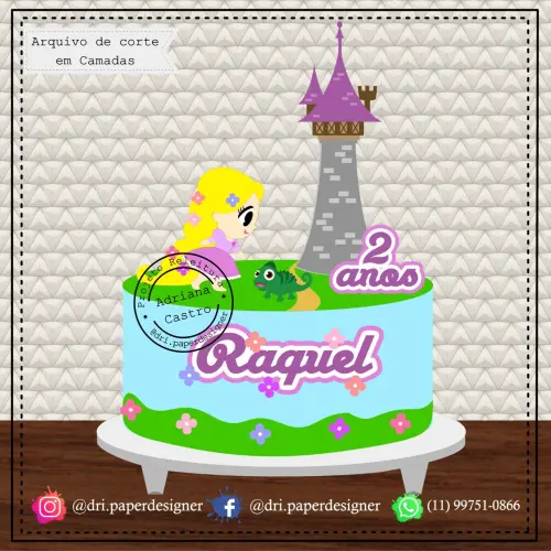 Arquivo de corte topo de bolo Rapunzel