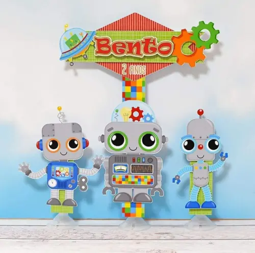 Arquivo de corte topo de bolo Robô