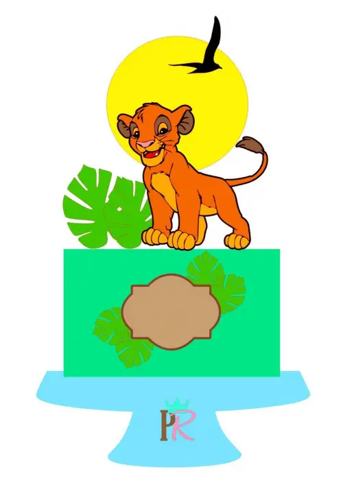 Arquivo de corte topo de bolo Rei leão