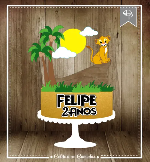 Arquivo de corte topo de bolo Rei leão