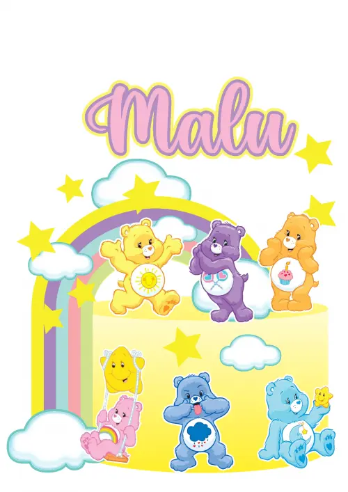 Arquivo de corte topo de bolo Ursinhos Carinhosos