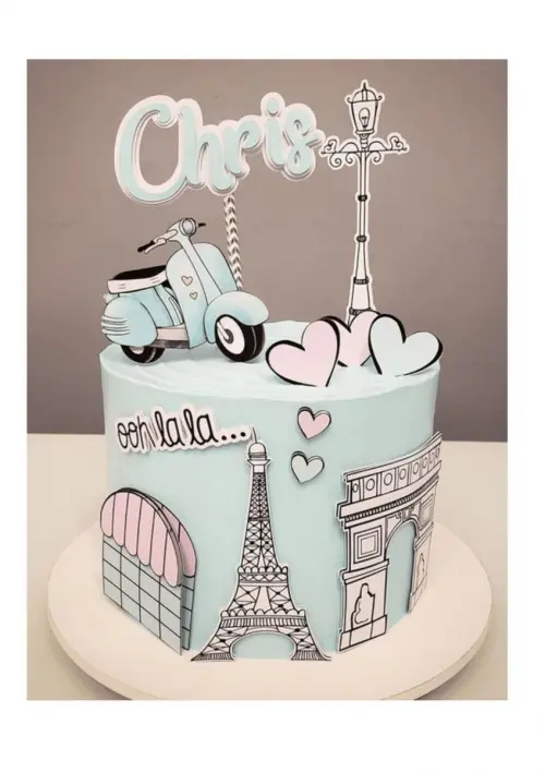 Arquivo de corte topo de bolo Paris