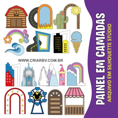 Arquivo de corte topo de bolo Painéis