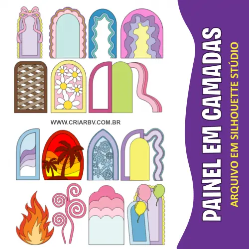 Arquivo de corte topo de bolo Painéis