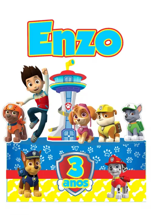 Arquivo de Corte Topo de Bolo Patrulha Canina